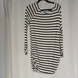 Black and white striped dress